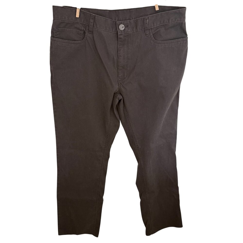 Haggar H26 Mens Stretch‎ Fine Wale Corduroy Pants 36x32 Charcoal 5 Pocket Preppy